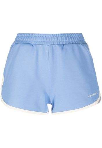 Sporty & Rich logo-print detail mini shorts - Blu