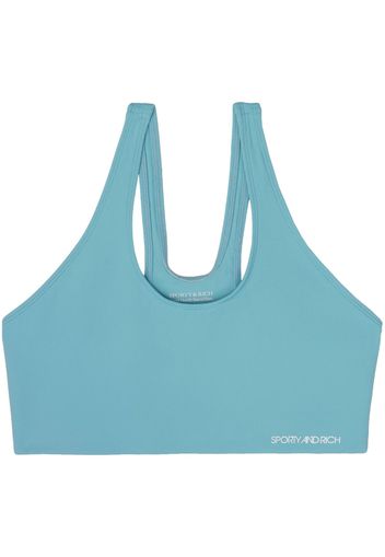 Sporty & Rich seamless logo-print sports bra - Blu