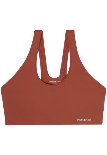 Sporty & Rich N.03 logo-print sports bra - BRICK