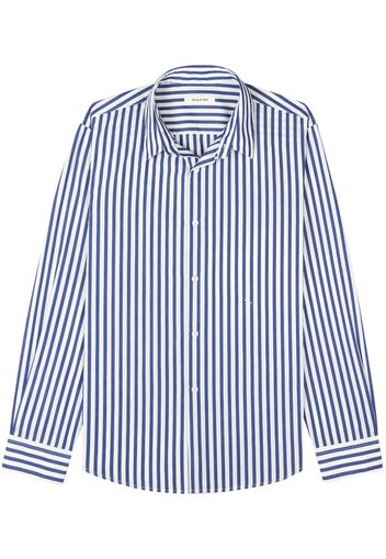 Sporty & Rich vertical-stripe long-sleeve shirt - Blu