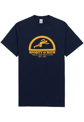 Sporty & Rich Fun Track T-Shirt - Navy - Blu