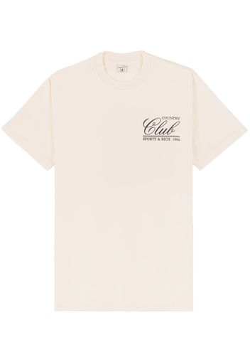 Sporty & Rich logo-print cotton T-shirt - Toni neutri
