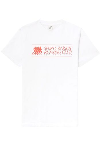 Sporty & Rich 94 Running cotton Club T-Shirt - Bianco