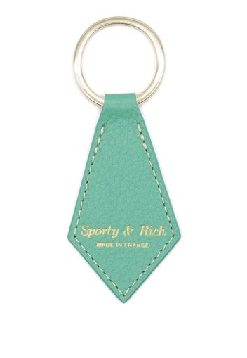 Sporty & Rich logo-print leather keychain - Verde