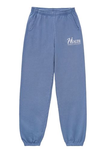 Sporty & Rich slogan-print cotton track pants - Blu