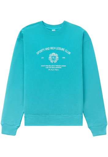 Sporty & Rich slogan-print crew-neck sweatshirt - Blu