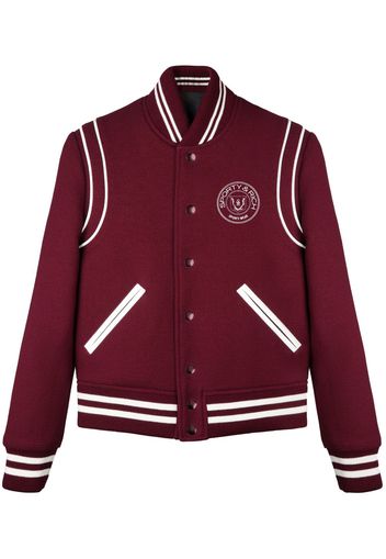 Sporty & Rich logo embroidered varsity jacket - Rosso