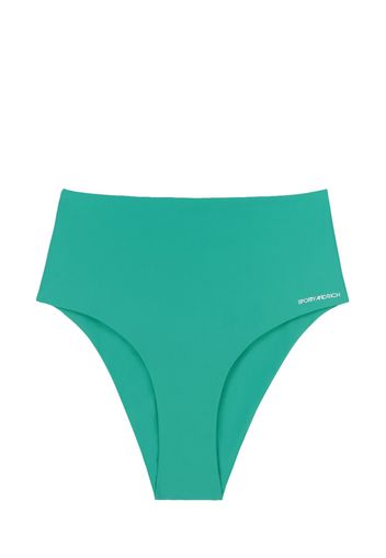 Sporty & Rich Jane logo-print bikini bottoms - Verde