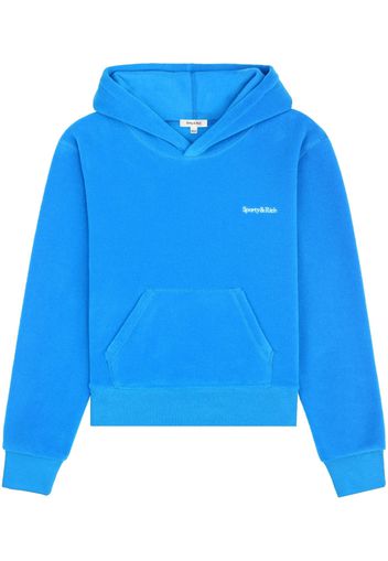 Sporty & Rich embroidered-logo fleece hoodie - Blu