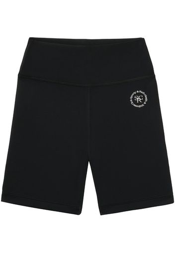 Sporty & Rich N.02 embroidered-logo shorts - BLACK