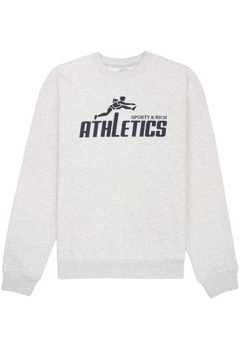 Sporty & Rich 90s Athletics Crewneck - Heather Gray/Navy - Grigio