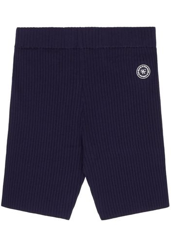 Sporty & Rich logo-patch ribbed shorts - NAVY