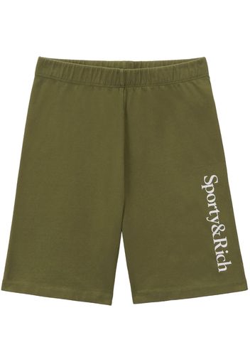 Sporty & Rich Serif logo-print shorts - ARMY