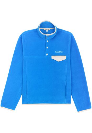 Sporty & Rich logo-embroidered fleece sweatshirt - Blu
