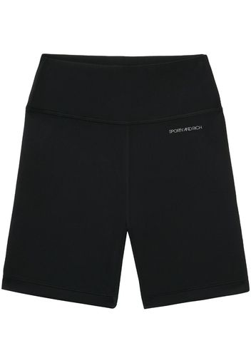 Sporty & Rich logo-print biker shorts - Nero