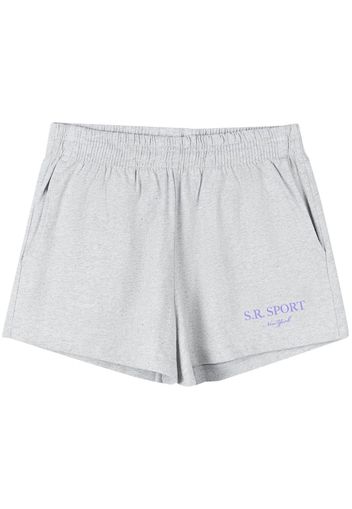 Sporty & Rich Wimbledon mélange-effect shorts - Grigio