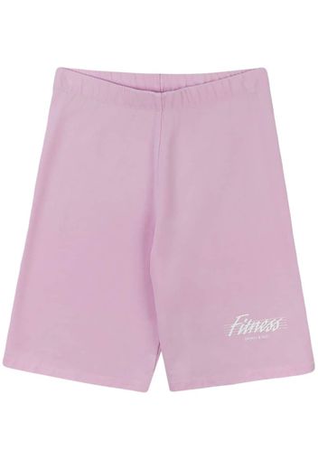 Sporty & Rich slogan-print jersey cycling shorts - Rosa