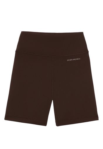 Sporty & Rich logo-print biker shorts - Marrone