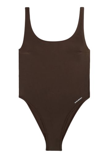 Sporty & Rich Carla logo-print swimsuit - Marrone