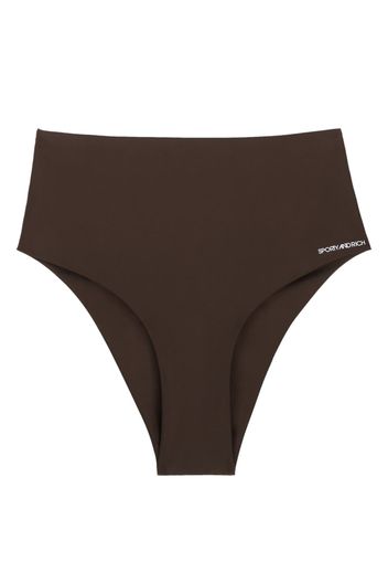 Sporty & Rich Jane logo-print bikini bottoms - Marrone