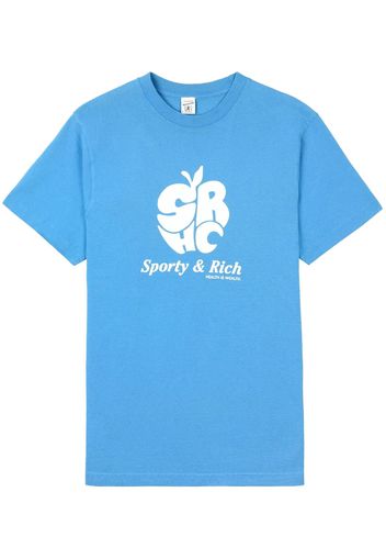 Sporty & Rich Apple cotton T-Shirt - Blu