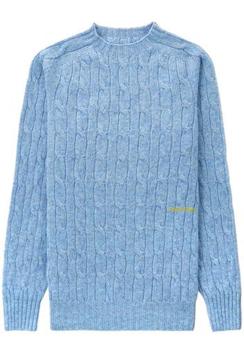 Sporty & Rich logo-embroidered cable-knit jumper - Blu