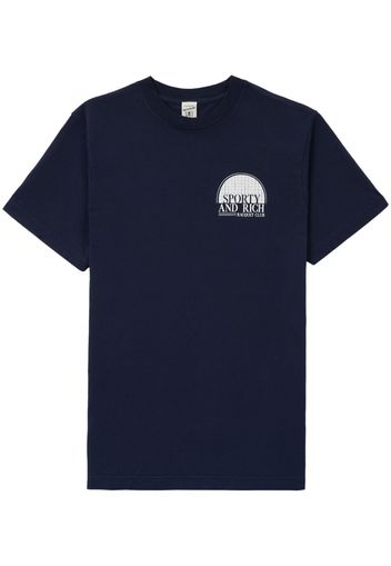 Sporty & Rich Racquet Club logo-print T-shirt - Blu