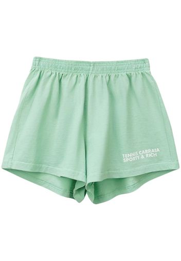 Sporty & Rich Tennis Carraia logo-print shorts - Verde