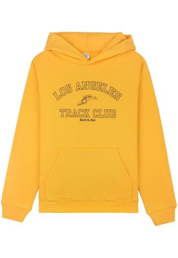 Sporty & Rich Track Club logo-print hoodie - Giallo