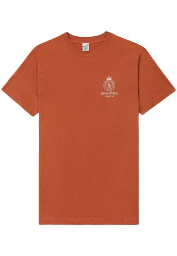 Sporty & Rich logo-print cotton T-shirt - Arancione