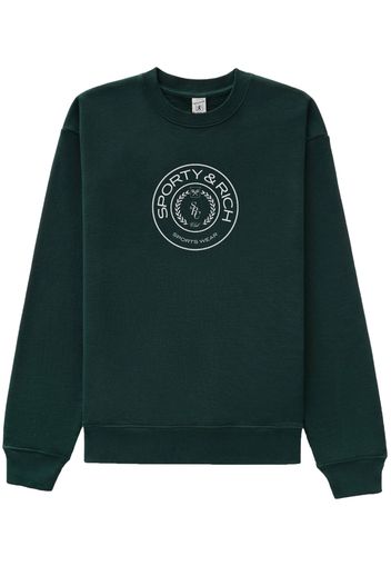 Sporty & Rich Connecticut Crest cotton sweatshirt - Verde