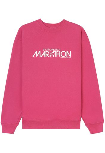 Sporty & Rich Marathon cotton sweatshirt - Rosa