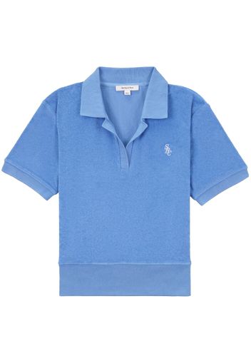 Sporty & Rich Terry embroidered-logo polo shirt - Blu