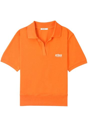 Sporty & Rich logo-embroidered cotton polo shirt - Arancione