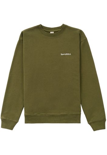 Sporty & Rich Serif embroidered-logo sweatshirt - Verde