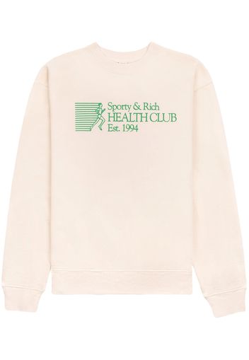 Sporty & Rich graphic-print cotton sweatshirt - Bianco