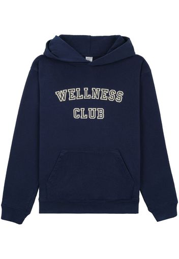 Sporty & Rich slogan-print cotton hoodie - NAVY