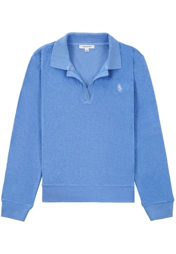 Sporty & Rich terry-cloth cotton polo jumper - FRENCH BLUE