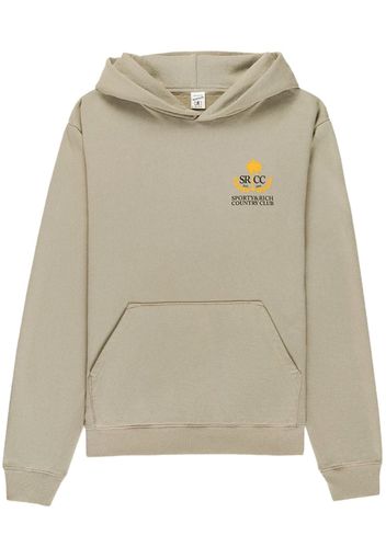 Sporty & Rich Country Club logo-print hoodie - Grigio