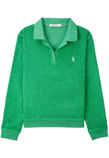 Sporty & Rich logo-embroidered cotton polo shirt - Verde