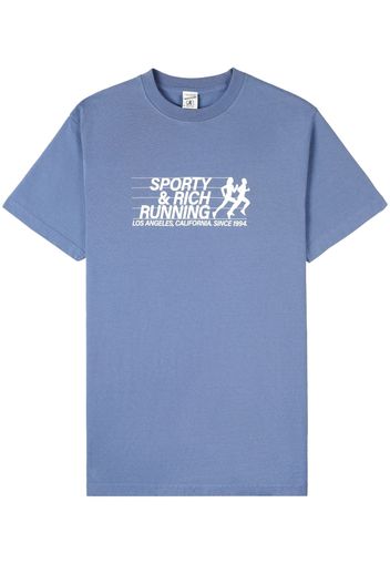 Sporty & Rich graphic-print cotton T-shirt - Blu