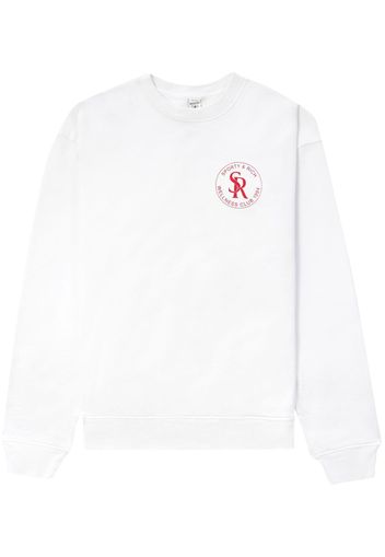 Sporty & Rich logo-patch cotton sweatshirt - Bianco