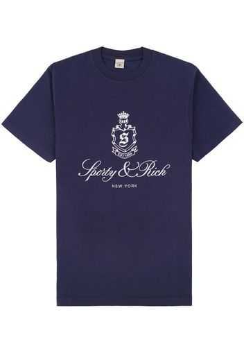 Sporty & Rich Vendome logo-print T-shirt - Blu