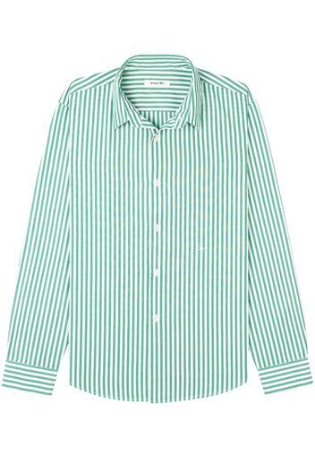 Sporty & Rich embroidered-logo striped shirt - Verde