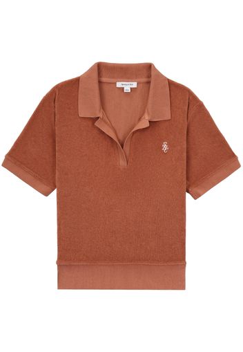 Sporty & Rich Terry embroidered-logo polo shirt - Arancione