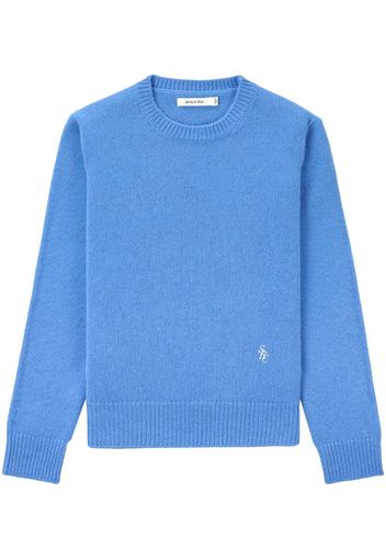Sporty & Rich embroidered-logo fine-knit sweater - Blu
