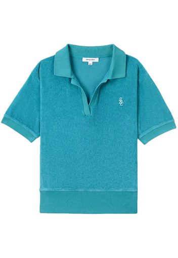 Sporty & Rich embroidered-logo terry polo shirt - Blu