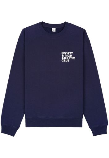 Sporty & Rich logo-print cotton sweatshirt - Blu