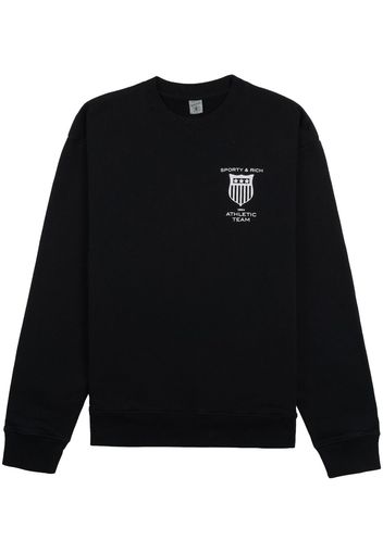 Sporty & Rich logo-print cotton sweatshirt - Nero