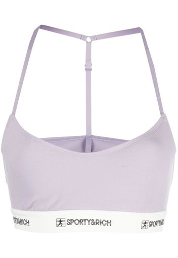 Sporty & Rich logo-underband crop top - Viola